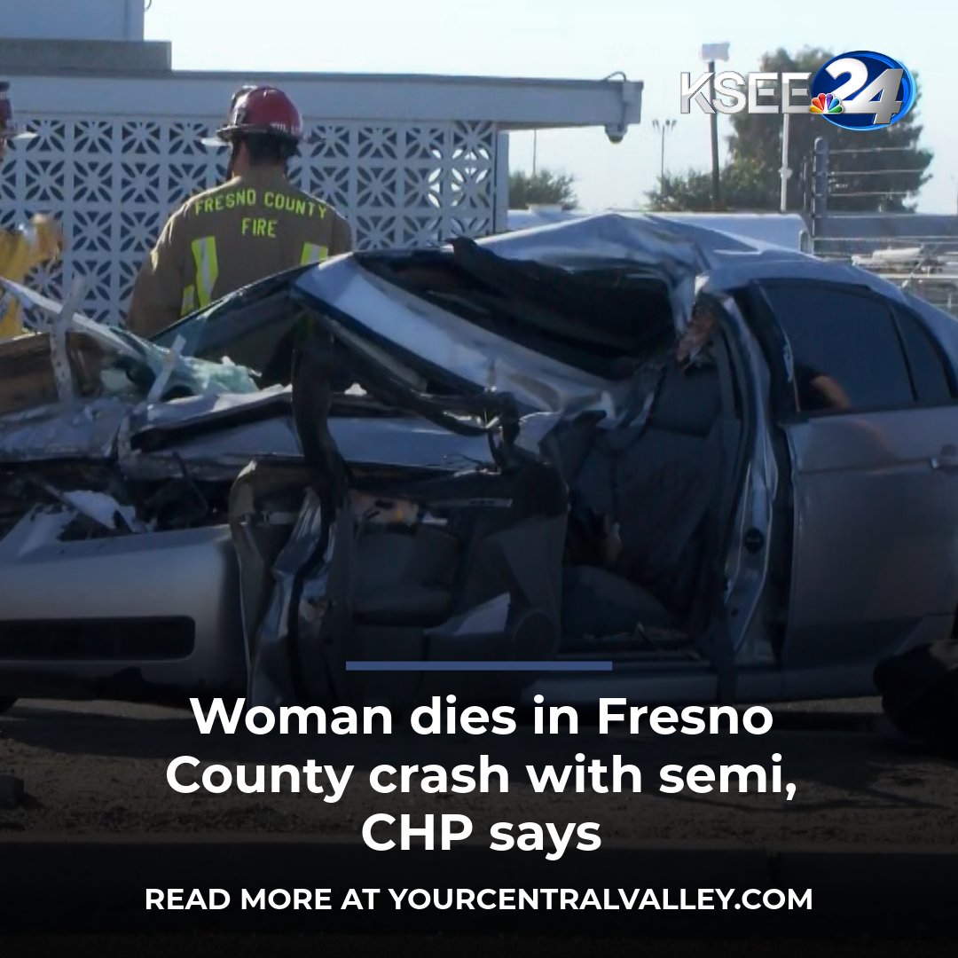 A woman is dead after a crash involving a semi-truck and a Honda Acura Monday morning in Fresno County, according to the California Highway Patrol