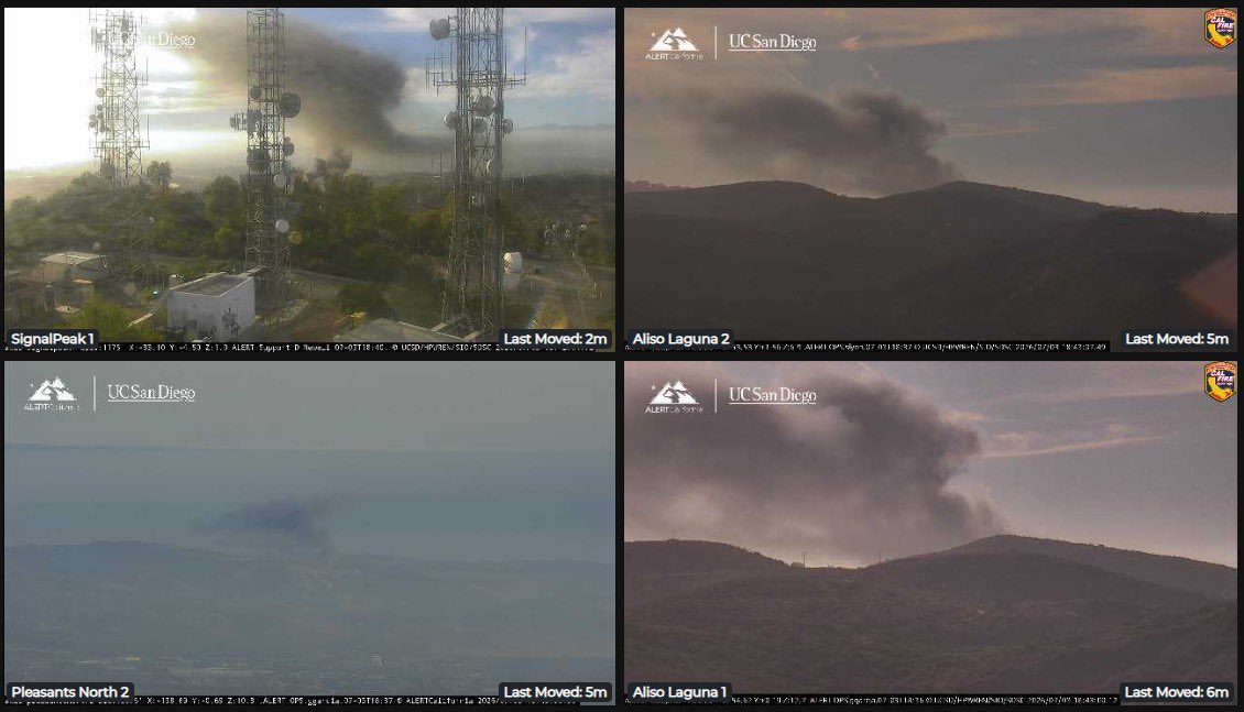 NewportBeach / California Heavy smoke can be seen near the 73fwy and Newport Coast, an RV has caught on fire and is fully engulfed now