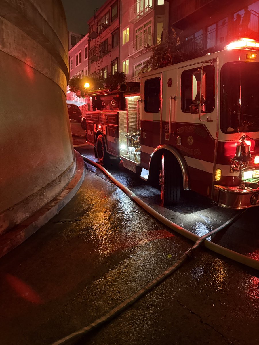 The San Francisco Fire Department is currently on the scene of a wildfire on Calhoun Terrace in the Telegraph Hill area. Firefighters have successfully extinguished all flames and are now focusing on mopping up hotspots. While there is still some residual smoke in theThe San Francisco Fire Department is currently at the scene of a wildfire on Calhoun Terrace in the Telegraph Hill area.
