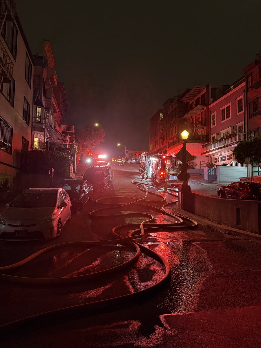 FIRE CONTAINED The vegetation fire in the Calhoun Terrace area of Telegraph Hill is now contained and under control. There has been no damage to structures and no reported injuries. The cause of the fire is fireworks. 