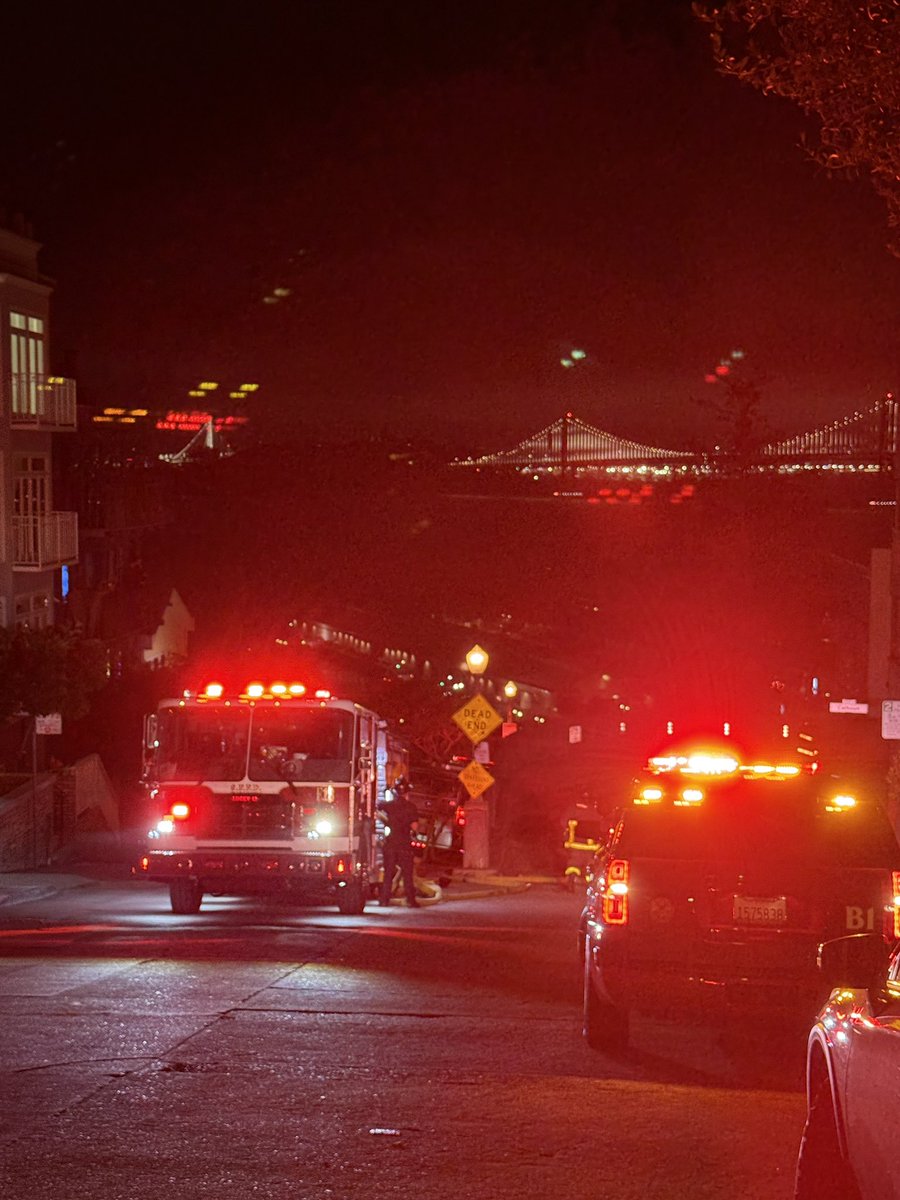 FIRE CONTAINED The vegetation fire in the Calhoun Terrace area of Telegraph Hill is now contained and under control. There has been no damage to structures and no reported injuries. The cause of the fire is fireworks. 