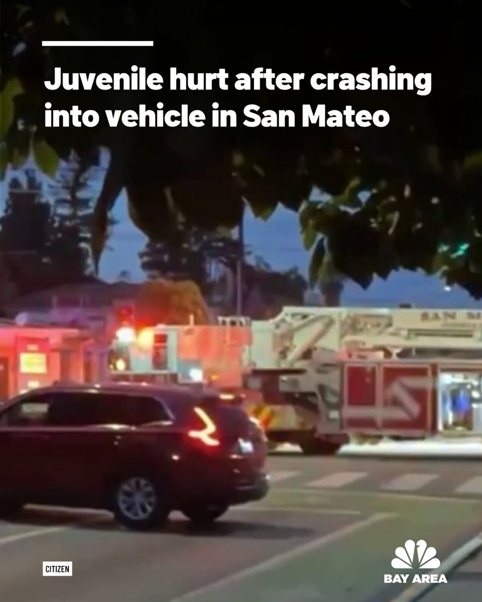 A juvenile e-biker was hurt after crashing into a vehicle in San Mateo Saturday, according to police
