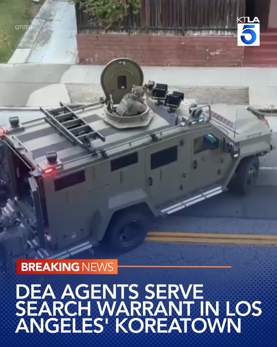 Video captured the moments when federal agents served a search warrant in Los Angeles' Koreatown neighborhood Tuesday morning