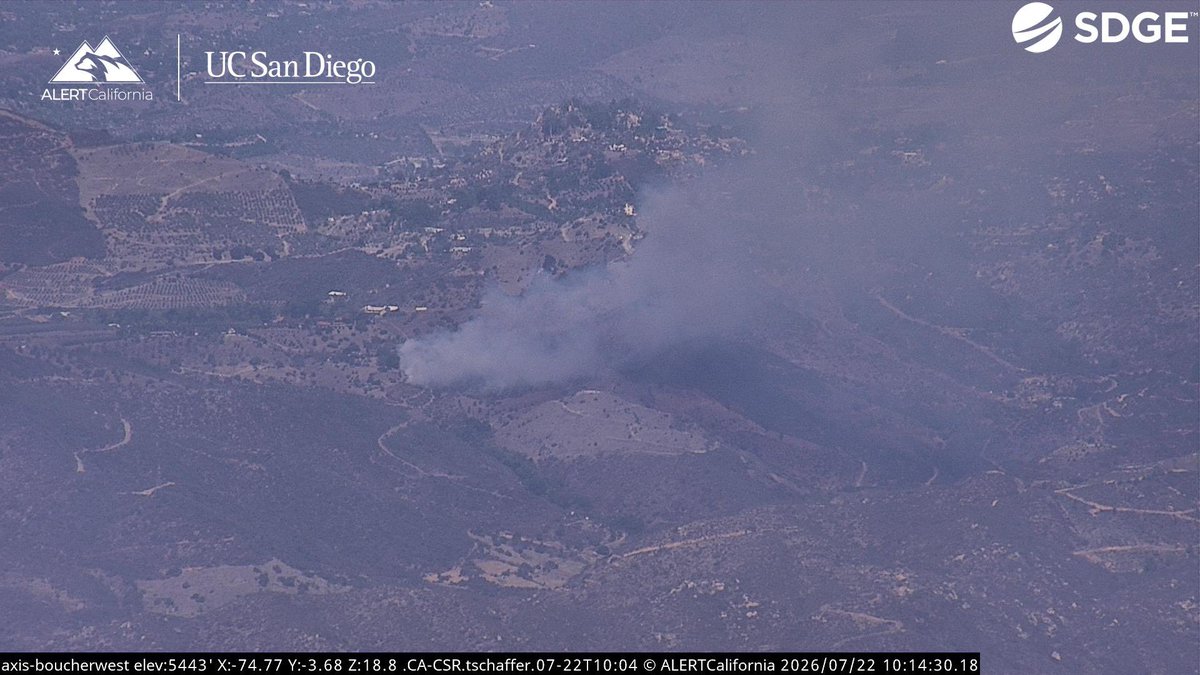 This is the RainbowFire 3-5 acres, Moderate Rate of Spread, with a Potential Structure Threat in the next 15-20 minutes. New Brush Fire Rainbow Crest Road, Rainbow, San Diego County. Air Attack 310, Air Tankers 72, 73 is enroute