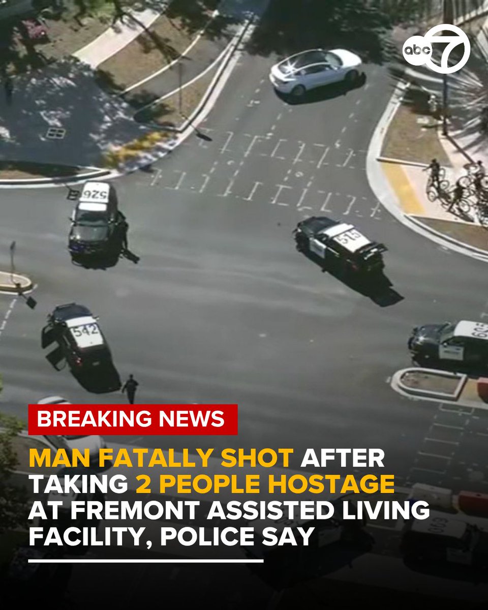 A man with a gun was killed by police at an assisted living facility in the 3800 block of Walnut Avenue in Fremont after he took two people hostage, police said Friday night