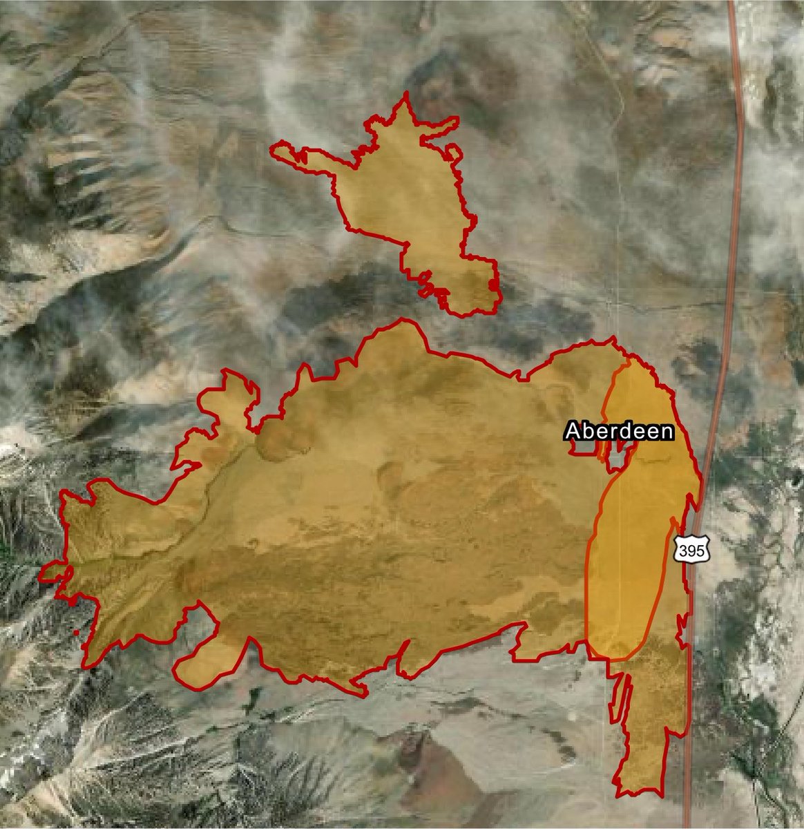OES Intel 24 has Mapped the 54Fire at 1,318 acres, 10:04 PM, no Perimeter for the 53Fire yet. The 5-4 Fire is the Smaller Perimeter above the Rock Fire Perimeter.OES Intel 24 is Mapping the CinderComplex that is the 53Fire/54Fire Located West of Highway 395, North of the Rock Fire. 