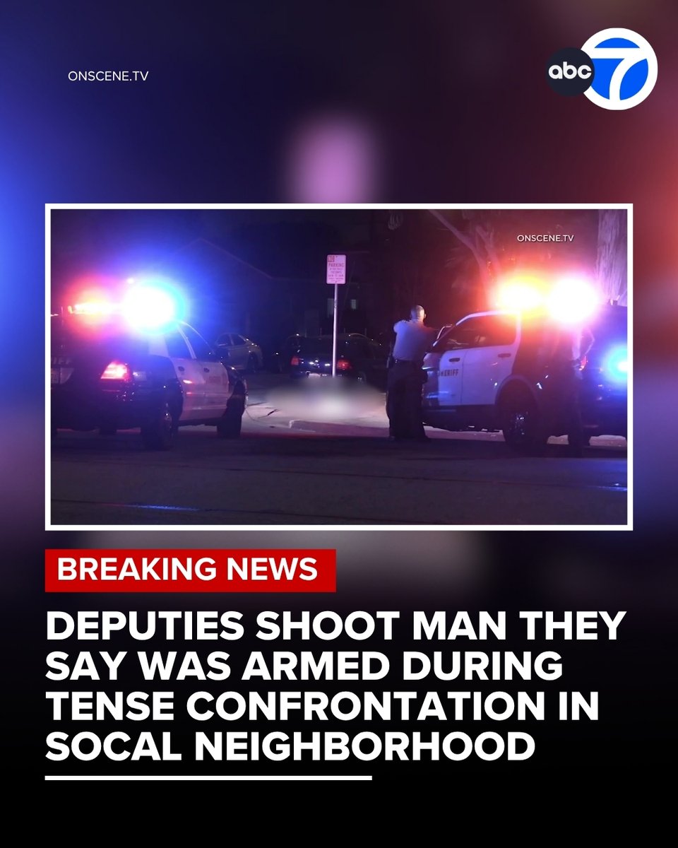 A man who authorities said was armed was shot by Los Angeles County sheriff's deputies following a confrontation in a Bellflower neighborhood Friday night