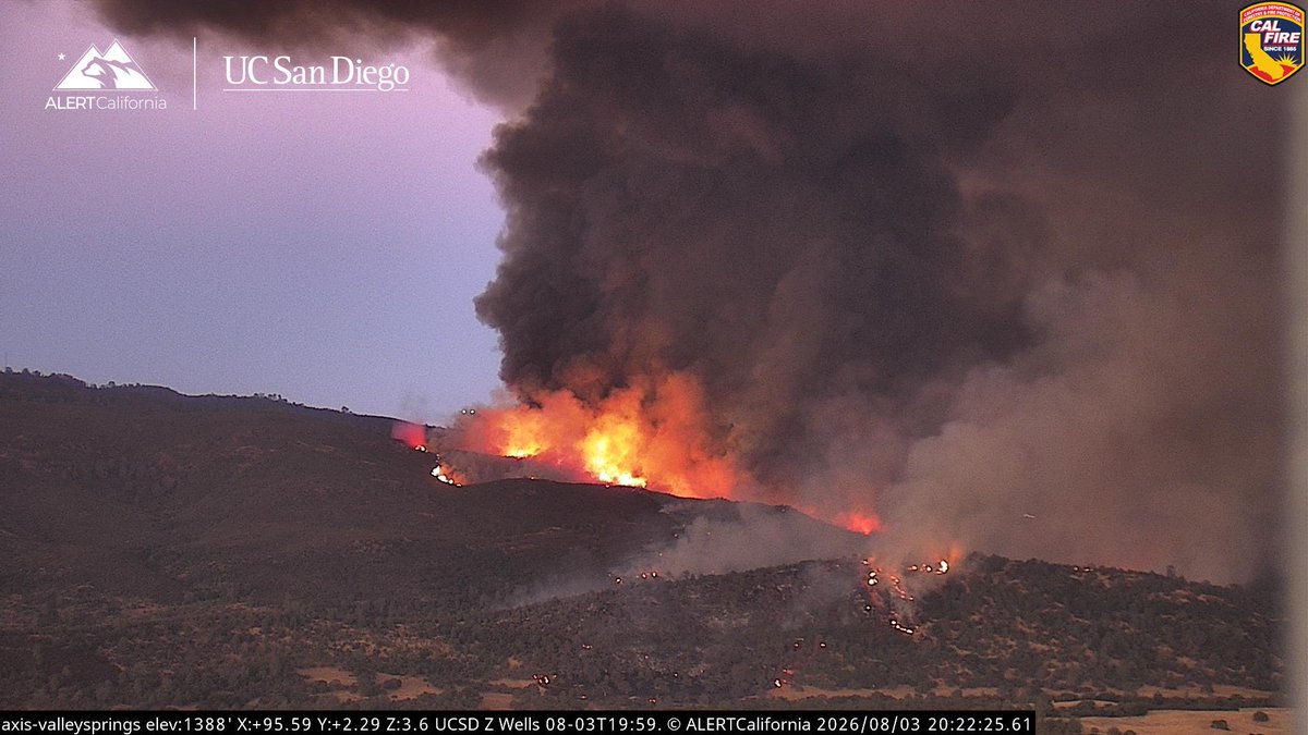 GannFire for the night as its actively progressing right now. Helco Copter 8AS is overhead reporting the Right Flank and Head of the Fire is the most Active, Copters are working the Left Flank to try and turn the corner. 