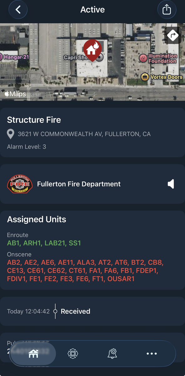 Massive fire at a warehouse near the Fullerton airport. 3rd alarm has been called and over 100 firefighters are present