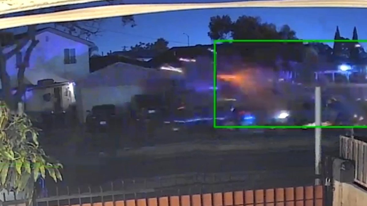 Chase suspect goes airborne in violent South L.A. crash, leaving behind trail of destroyed cars