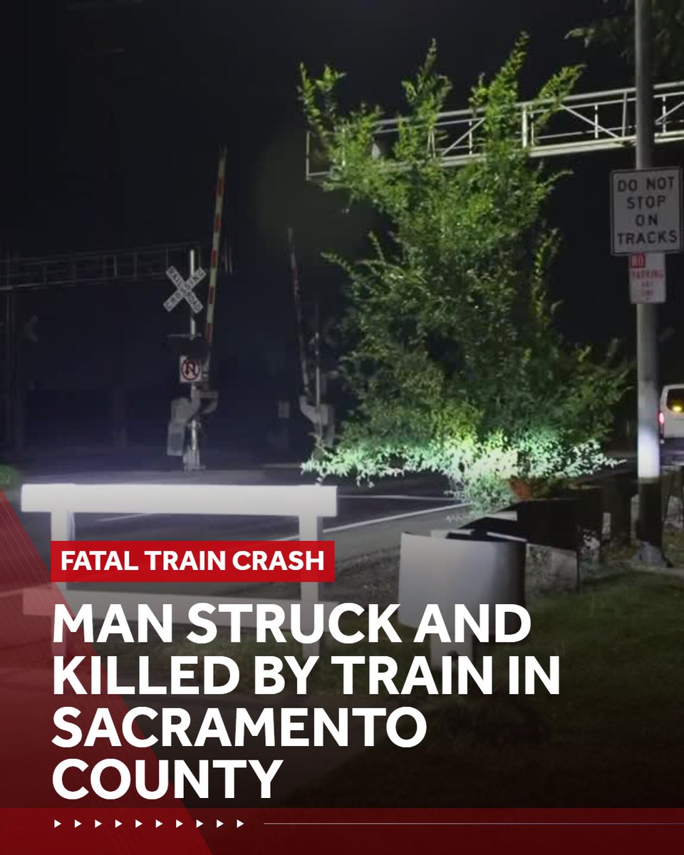 A man was killed after he was struck by a train in Sacramento County on Monday evening, according to officials. Sacramento Metro Fire said the crash happened around 8:42 p.m. at the railroad crossing on Calvine Road.