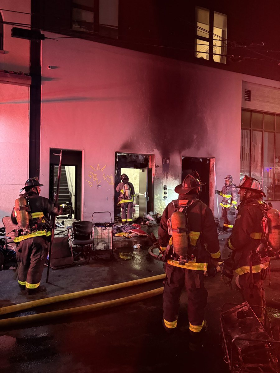 (1 alarm)-ALARM FIRE San Francisco Fire is on the scene of a 1-alarm structure fire in the (1400) block of Stevenson Street. Initial reports are of a fire outside of the building. Exterior fire that had smoke pushed building. 