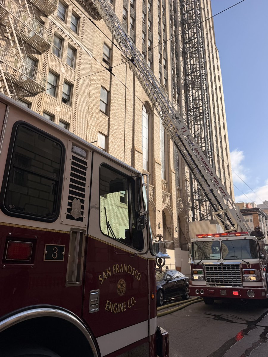 Working Fire at 100 block McAllister St, San Francisco. Fire under control. Traffic still affected. 2-4 units displaced, no injuries reported