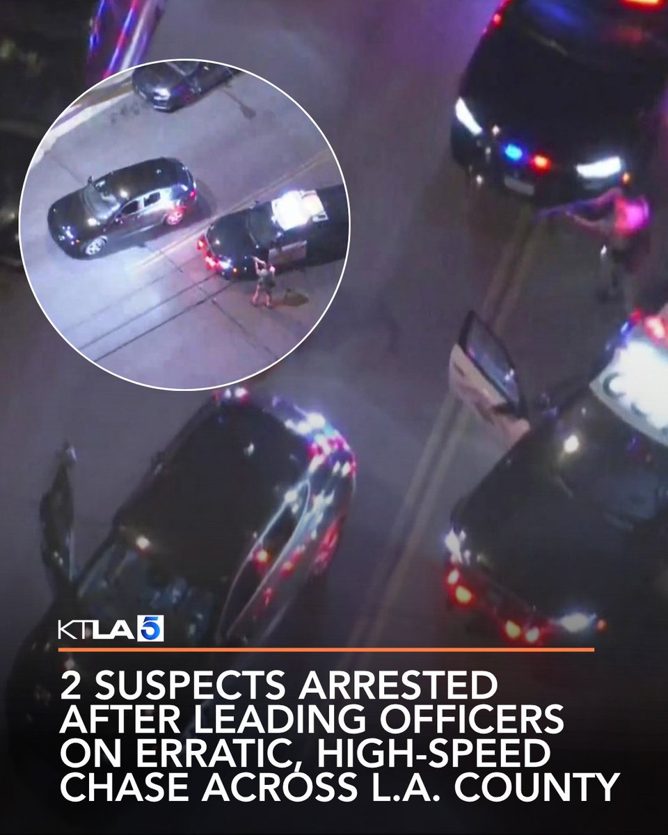 Two suspects were arrested after leading officers on a dangerous, high-speed chase across L.A. County.