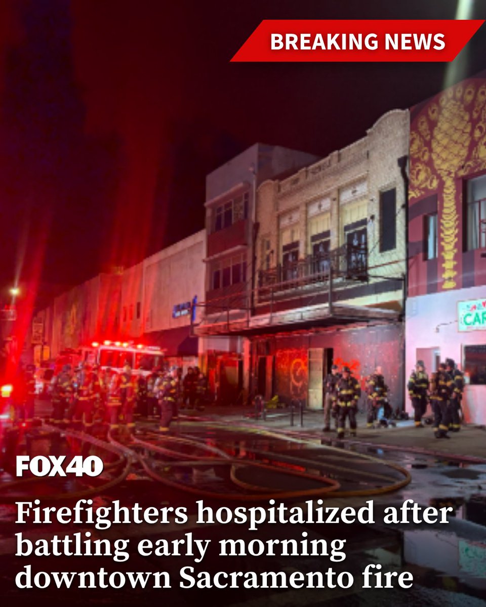 Two firefighters were sent to the hospital after an early-morning downtown Sacramento fire, according to officials.