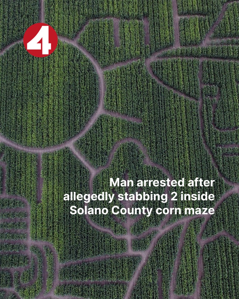 A 28-year-old man from Sacramento was arrested after two people were stabbed in a corn maze in Dixon, according to the Solano County Sheriff's Office.